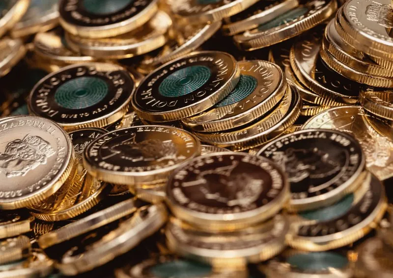 A pile of Australian coloured $2 coins