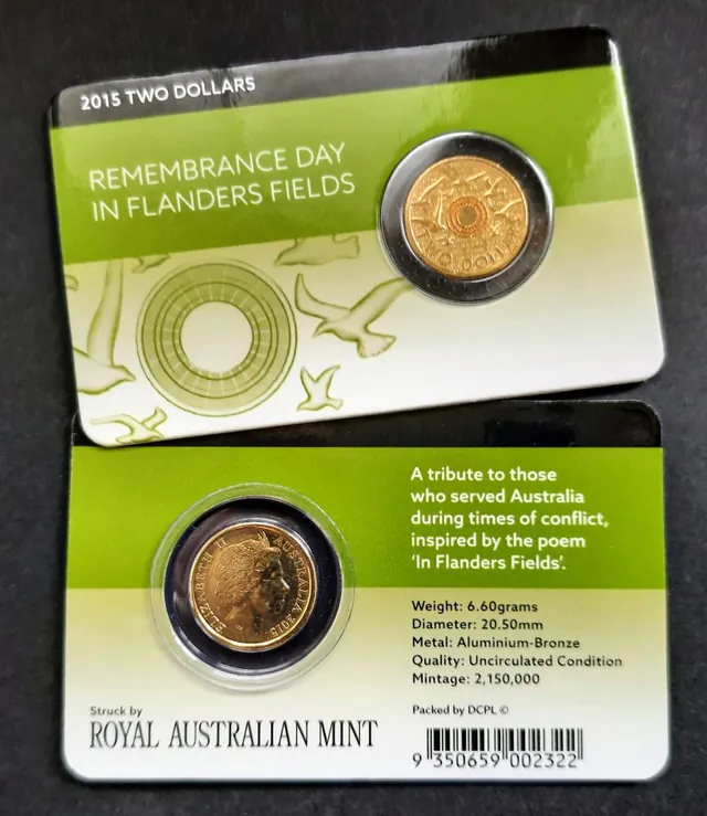 2015 $2 Remembrance Day In Flanders Fields Coin Pack