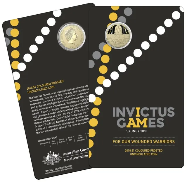 2018 $1 Invictus Games Coin in Card