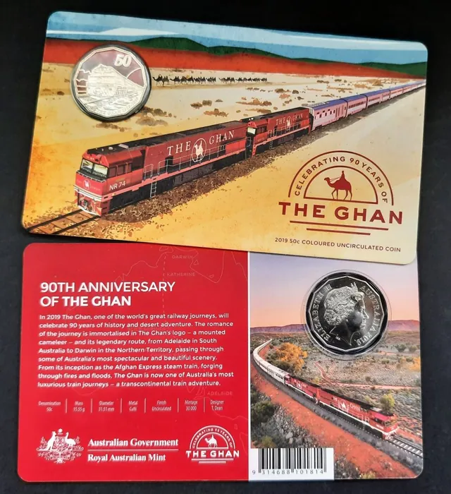 2019 50c The Ghan Train Coin