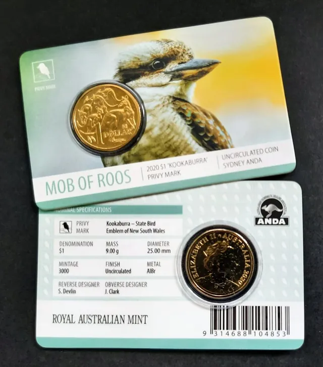2020 $1 Kookaburra Privy Mark Sydney ANDA Expo Coin Pack