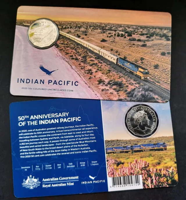 2020 50c Indian Pacific Train Coin