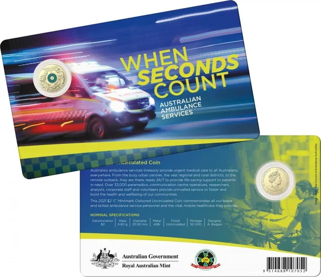 2021 $2 Australian Ambulance Service C Mintmark