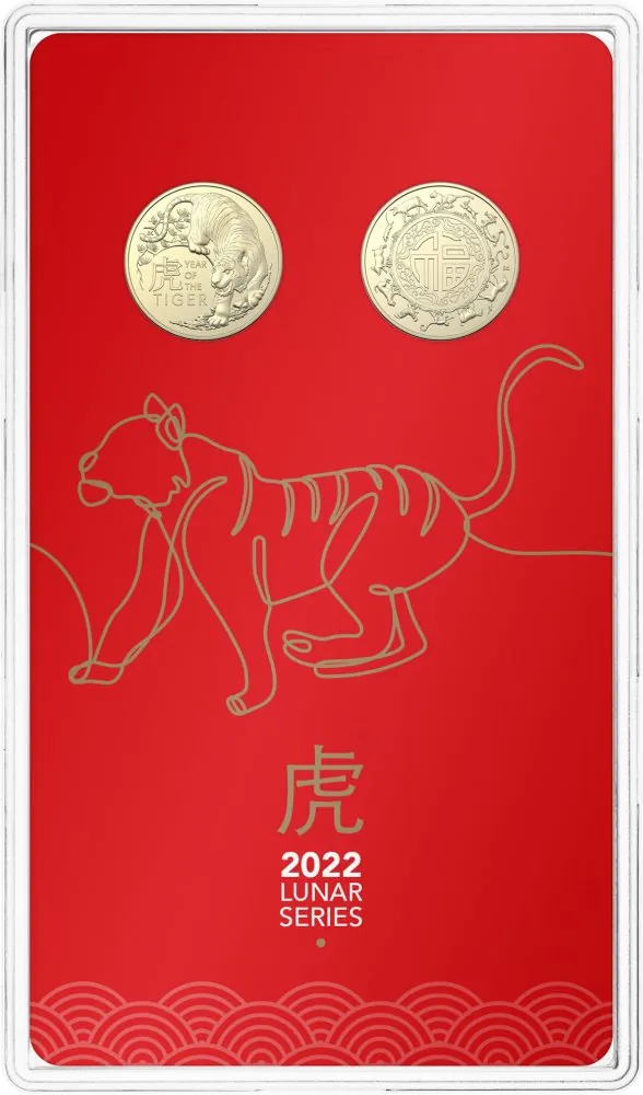 2022 $1 Lunar Year of the Tiger Two Coin Set