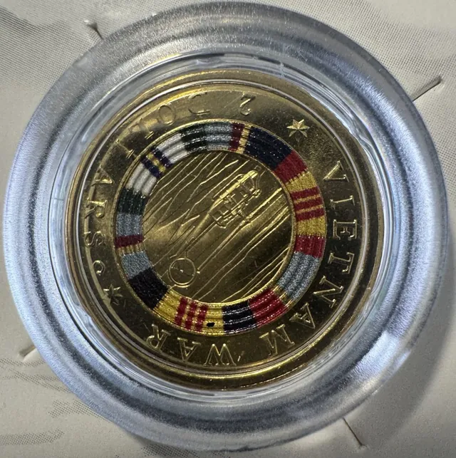 2023 $2 ‘C-Mint’ Uncirculated Coloured Coin Vietnam War 50th Anniversary on Card