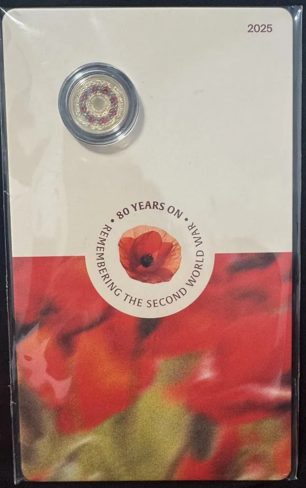 2025 C MINT $2 UNC COIN in CARD 80 YEARS ON – REMEMBERING THE SECOND WORLD WAR