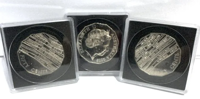 3 x 50c 2019 International Year of Indigenous Languages UNC RAM Coins in Capsules