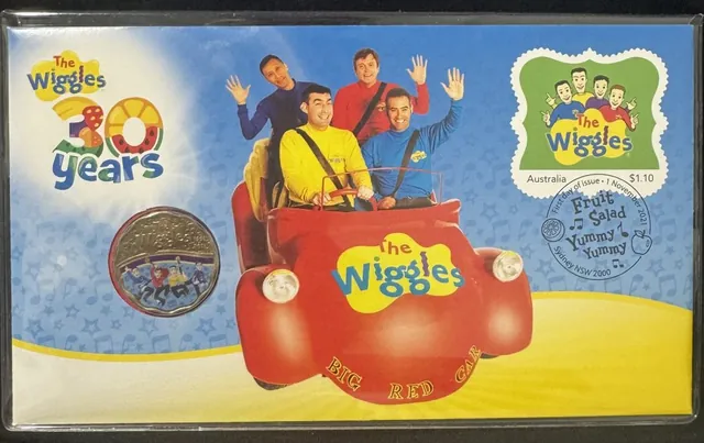 PNC 2021 privymark 30 CENT – 30 YEARS OF THE WIGGLES COLOURED COIN “First Day of Issue”