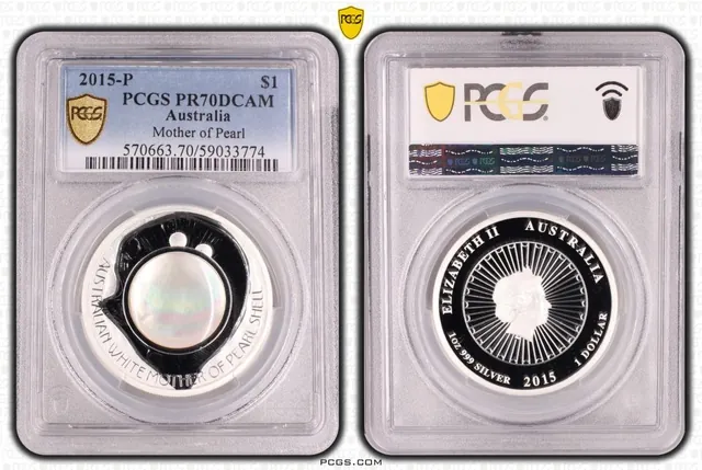 PR70 2015 Mother of Pearl 1oz Silver Proof PCGS Graded Coin