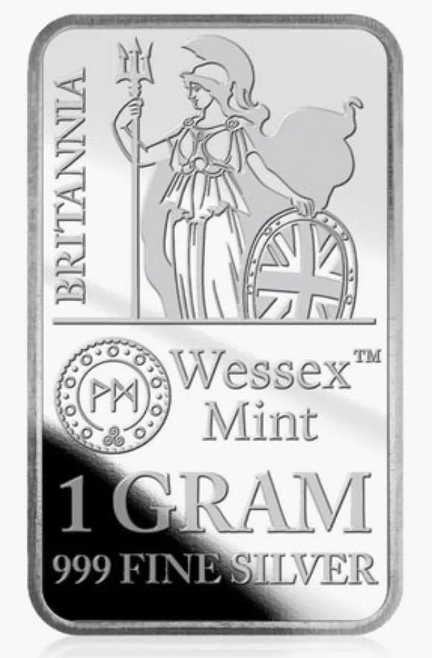 Wessex Mint 1 gram Silver Bar