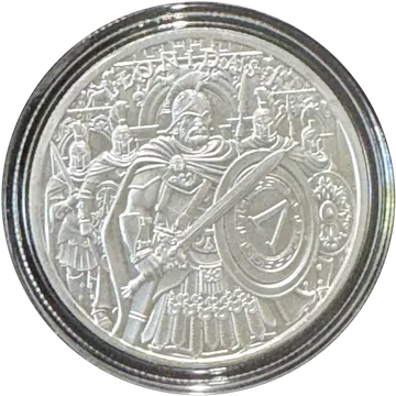 Silver Legendary Warrior Leonidas Round 1oz