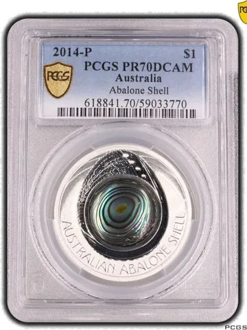 PR70 2014 Abalone Shell 1oz Silver Proof PCGS Graded Coin